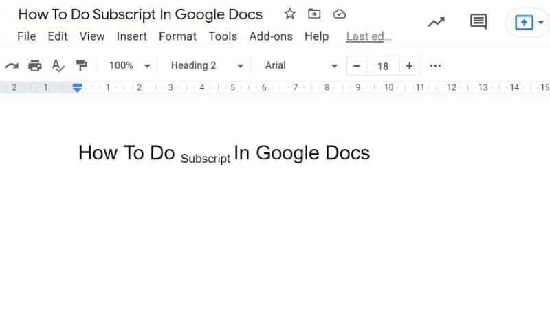 How To Do Subscript In Google Docs